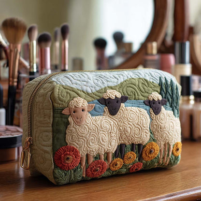 Quilted Cosmetic Bag with Grazing Sheep NCU0NT10388