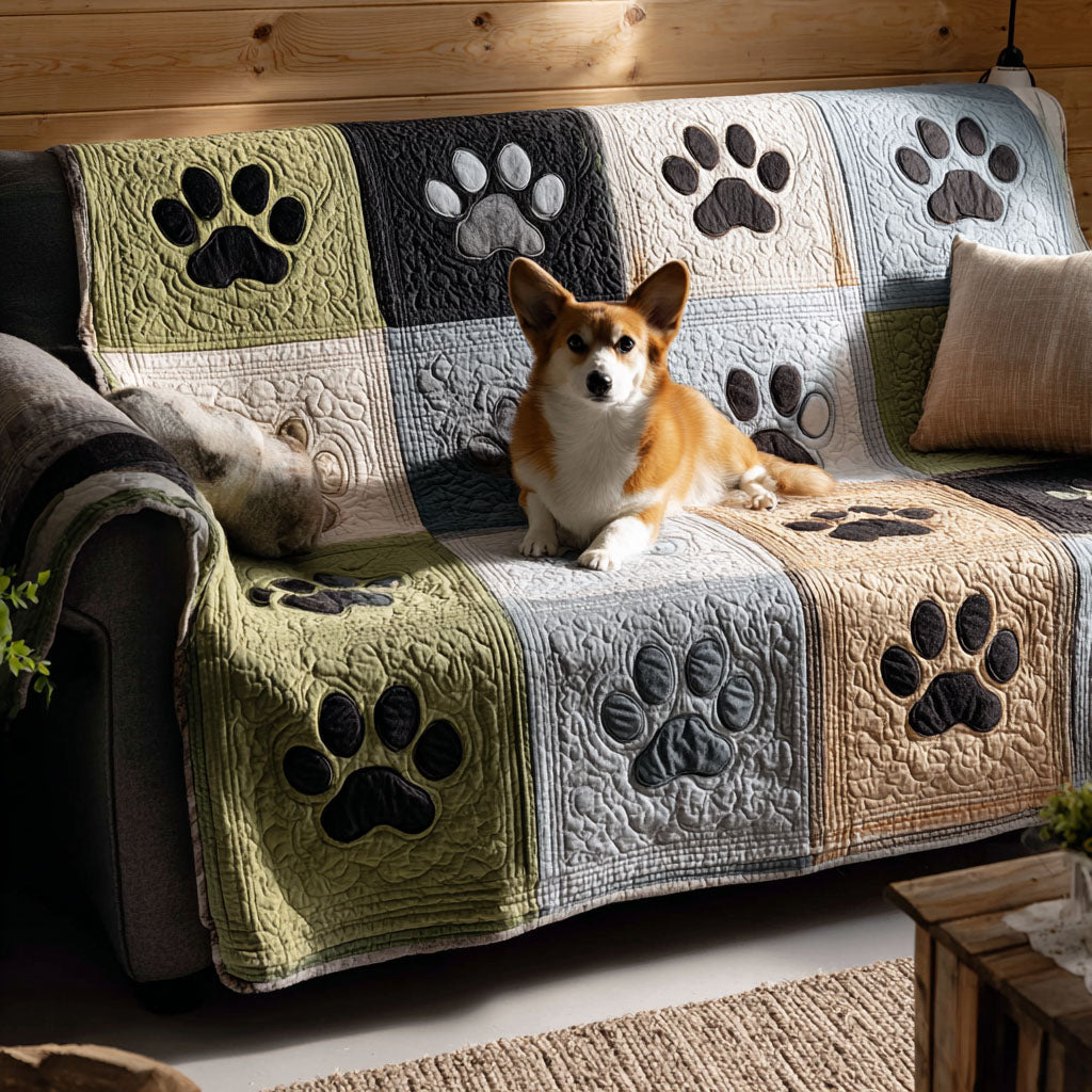 Quilted Sofa Cover with Legs – Cottage Style NCU0PT10907