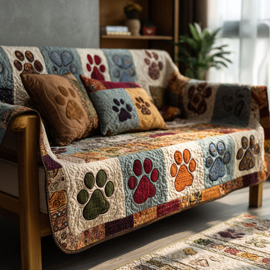 Quilted Sofa Cover – Featuring Paws and Meadow Design NCU0PT10910