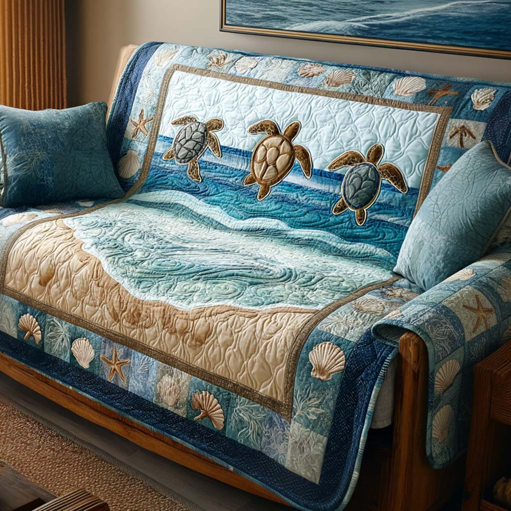 Quilted Sofa Cover – Featuring Turtle Design NCU0VT361