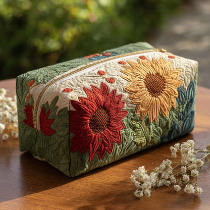 Quilted Cosmetic Bag with Radiant Petals NCU0PT9258