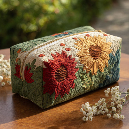 Quilted Cosmetic Bag with Radiant Petals NCU0PT9258