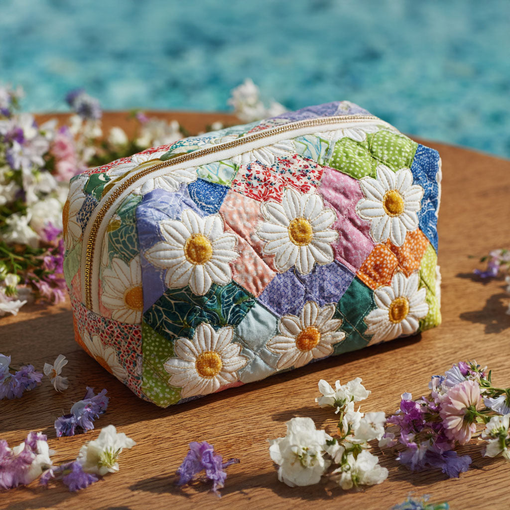 Quilted Cosmetic Bag with Floral Print NCU0PT9259