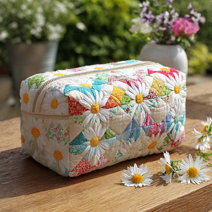 Quilted Cosmetic Bag with Elegant Grass Pattern NCU0PT9260