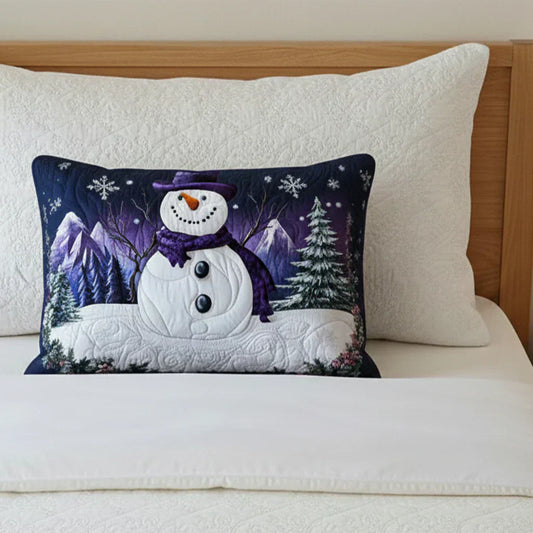 Polstrad Kuddeöverdrag - Lila Snögubbe Design