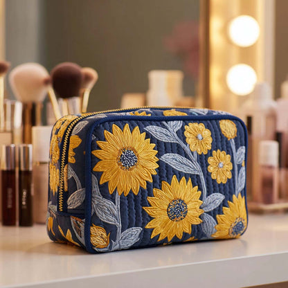 Quilted Cosmetic Bag with Radiant Flower Design NCU0NT10235