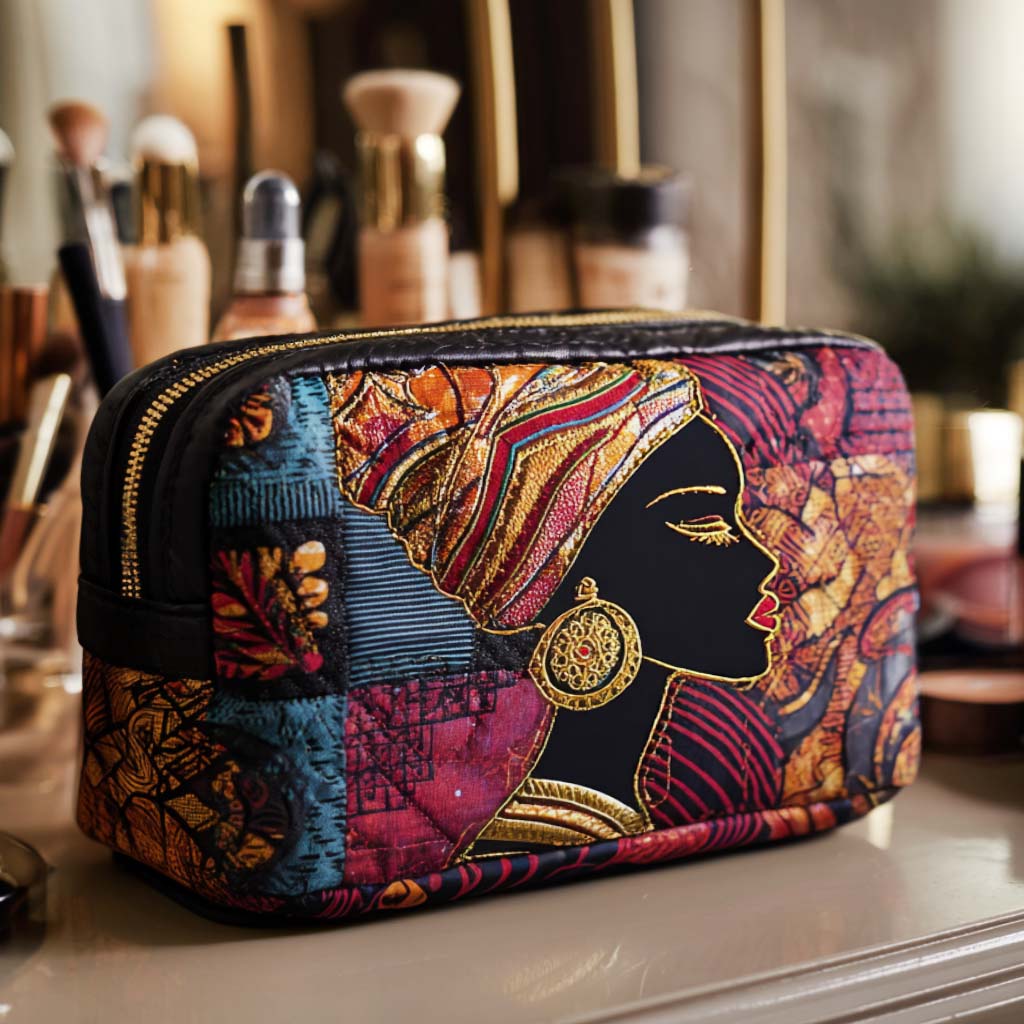 Quilted Cosmetic Bag with Radiant Pattern NCU0NT10380