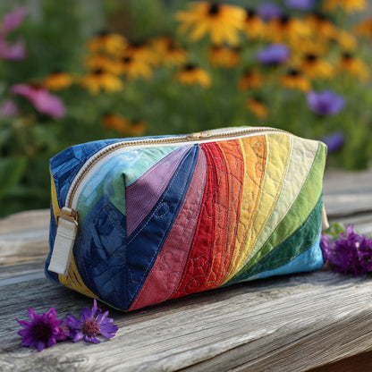 Quilted Cosmetic Bag with Liquid Rainbow - NCU0PT9294