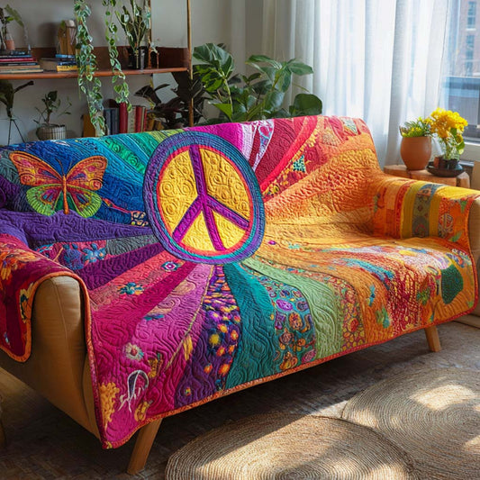 Quilted Sofa Cover – Rainbow Garden Design NCU0XD1256