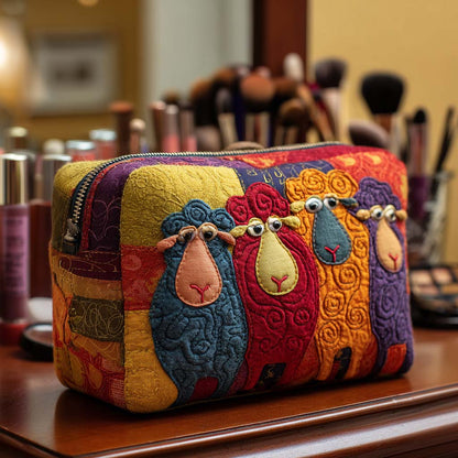 Quilted Cosmetic Bag with Rainbow Sheep NCU0NT10390
