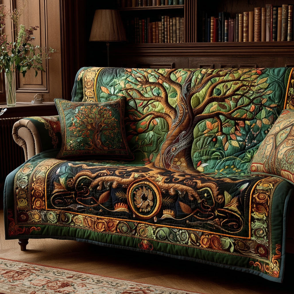 Quilted Sofa Cover – Nature-Inspired Design NCU0NT11847