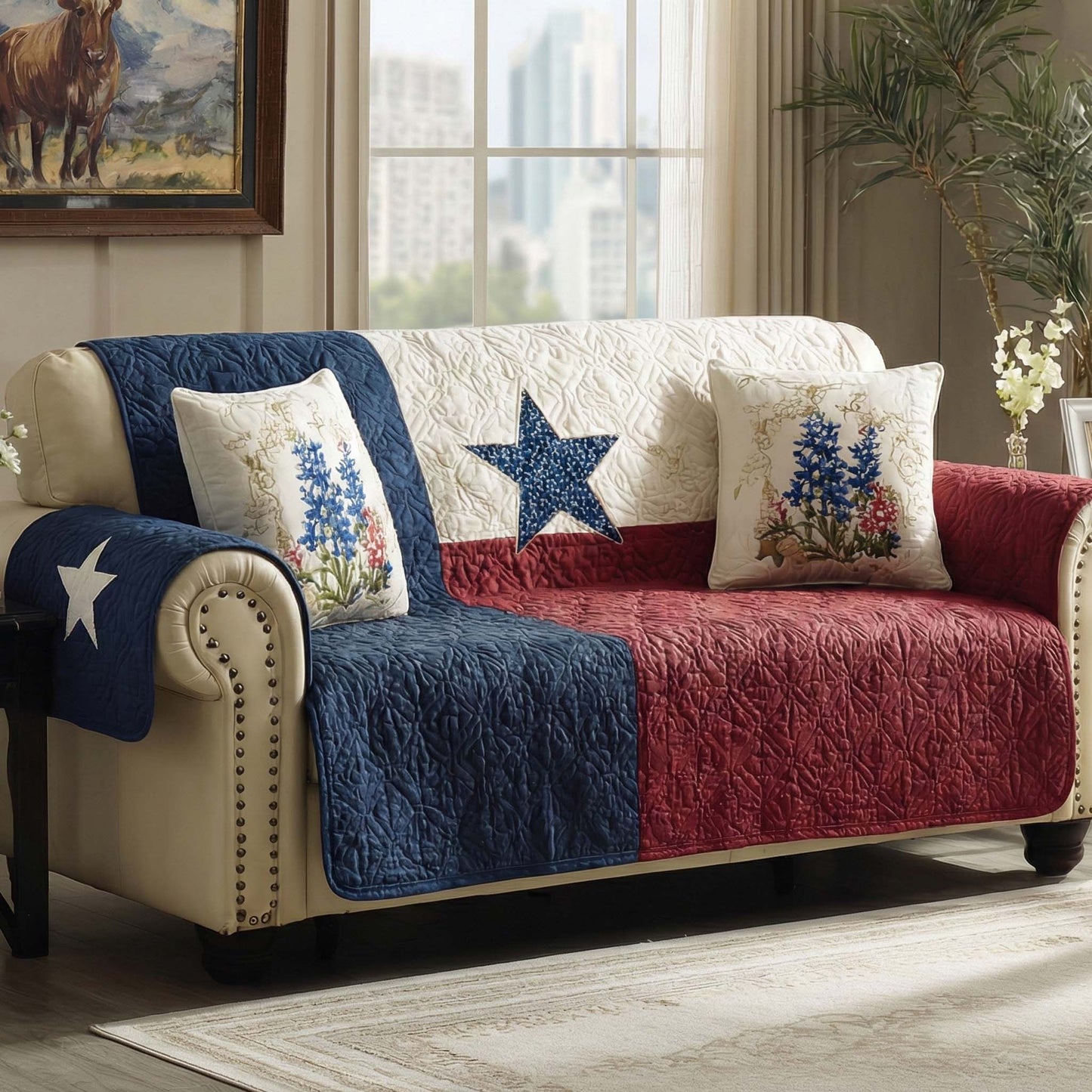 Amerikansk Stil Quiltat Sofföverdrag – Modell NCU0VT373