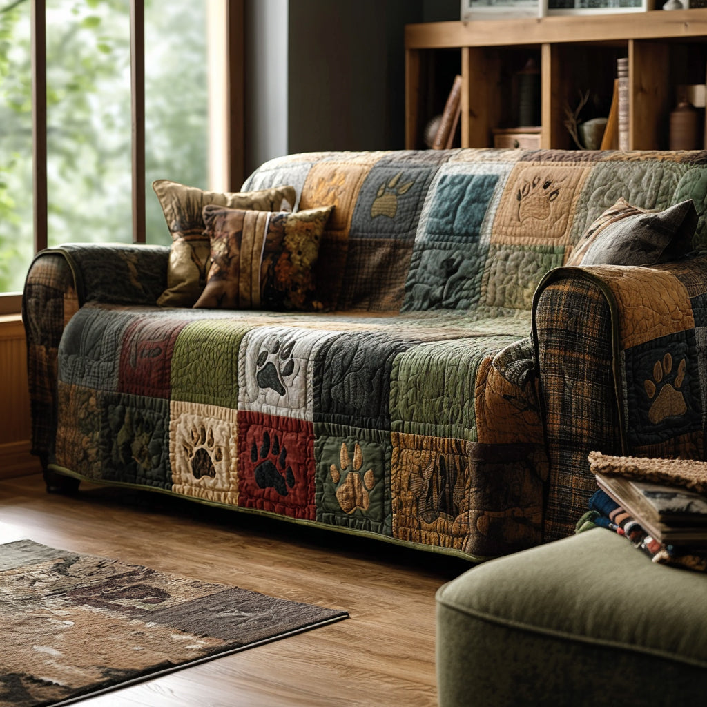Quilted Sofa Cover – Featuring Rustic Tassels NCU0DV9014