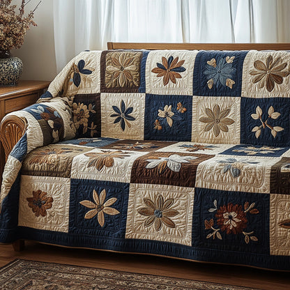 Quilted Sofa Cover – Featuring Rustic Floral Design NCU0VL2991