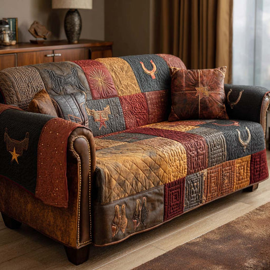 Quilted Sofa Cover – Rustic Rodeo Quilt Sofa Cover NCU0XD2122