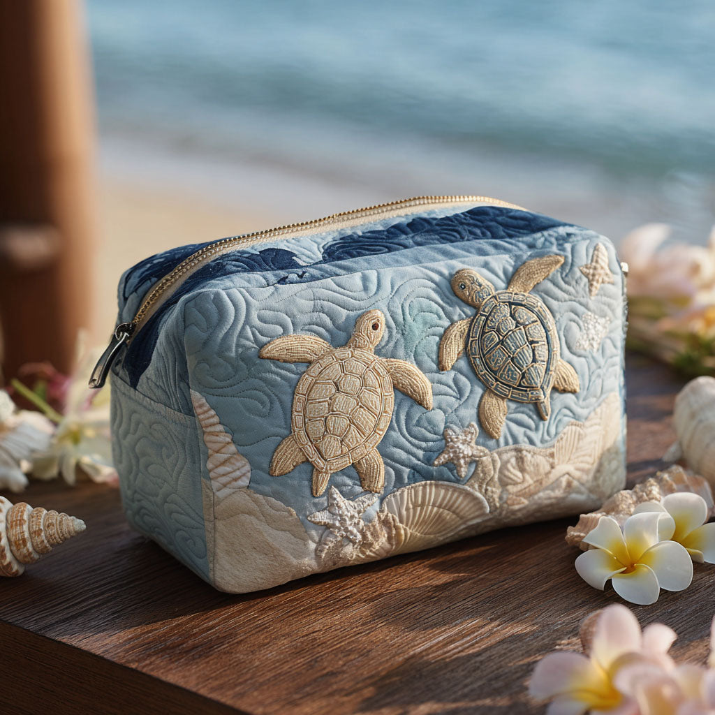 Quilted Cosmetic Bag with Delicate Shells NCU0PT9268