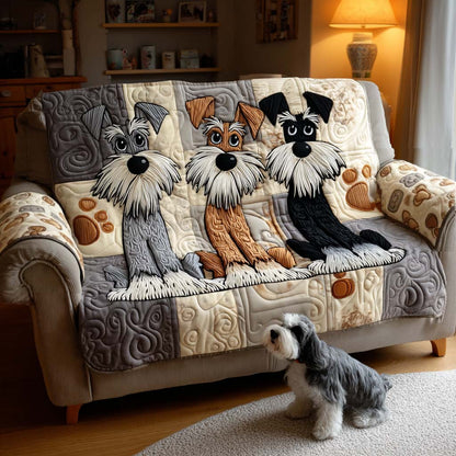 Quilted Sofa Cover – Featuring Schnauzer Design NCU0NT11475