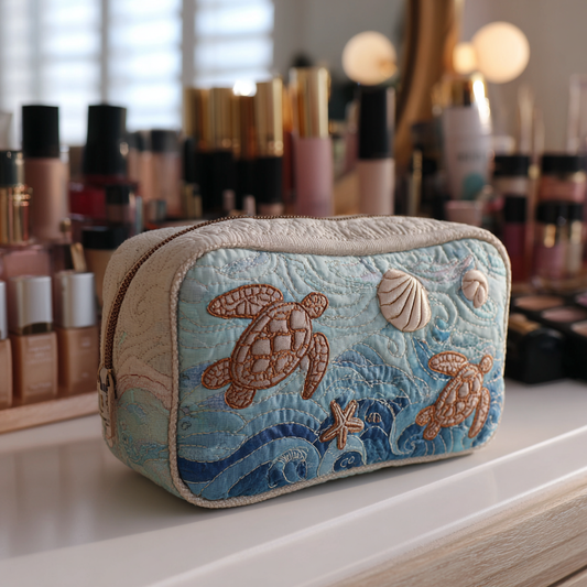 Quilted Cosmetic Bag with Sea Turtle Design NCU0DK10241