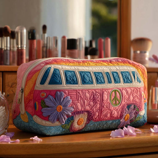 Quilted Cosmetic Bag with Serene Travel Design NCU0PT9435