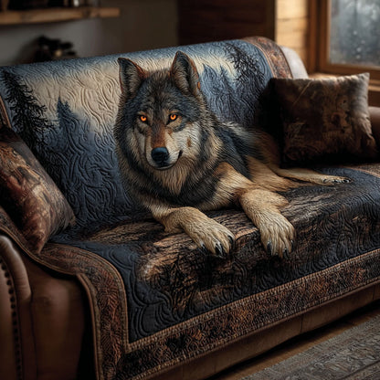 Quilted Sofa Cover – Featuring Howling Wolf Design NCU0PT10192