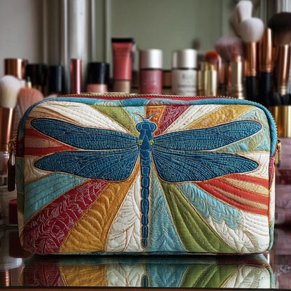 Quilted Cosmetic Bag with Glowing Dragonfly NCU0DK10231