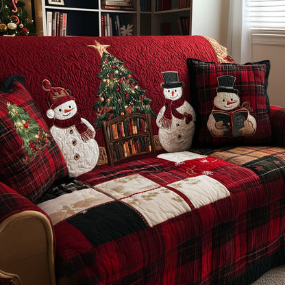 Quilted Sofa Cover – Snowman Design NCU0PT9891