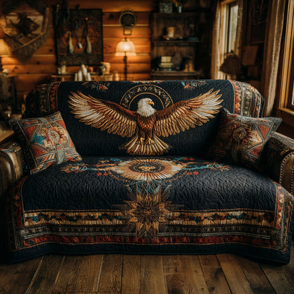 Quilted Sofa Cover – Featuring Soaring Eagle Design NCU0TV869