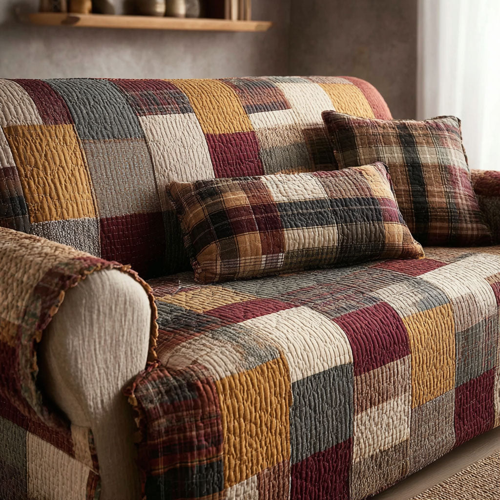 Quilted Sofa Cover – Soft Rustic Quilted Sofa Throw NCU0NT12153