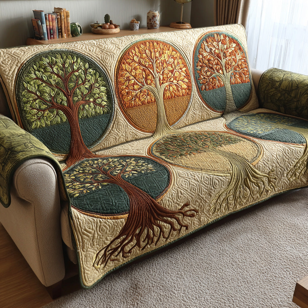 Quilted Sofa Cover – Tree of Life Design NCU0VT370