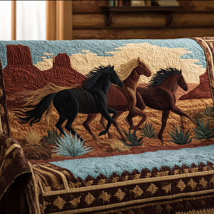 Quilted Sofa Cover – Galloping Horse Design NCU0DK11113