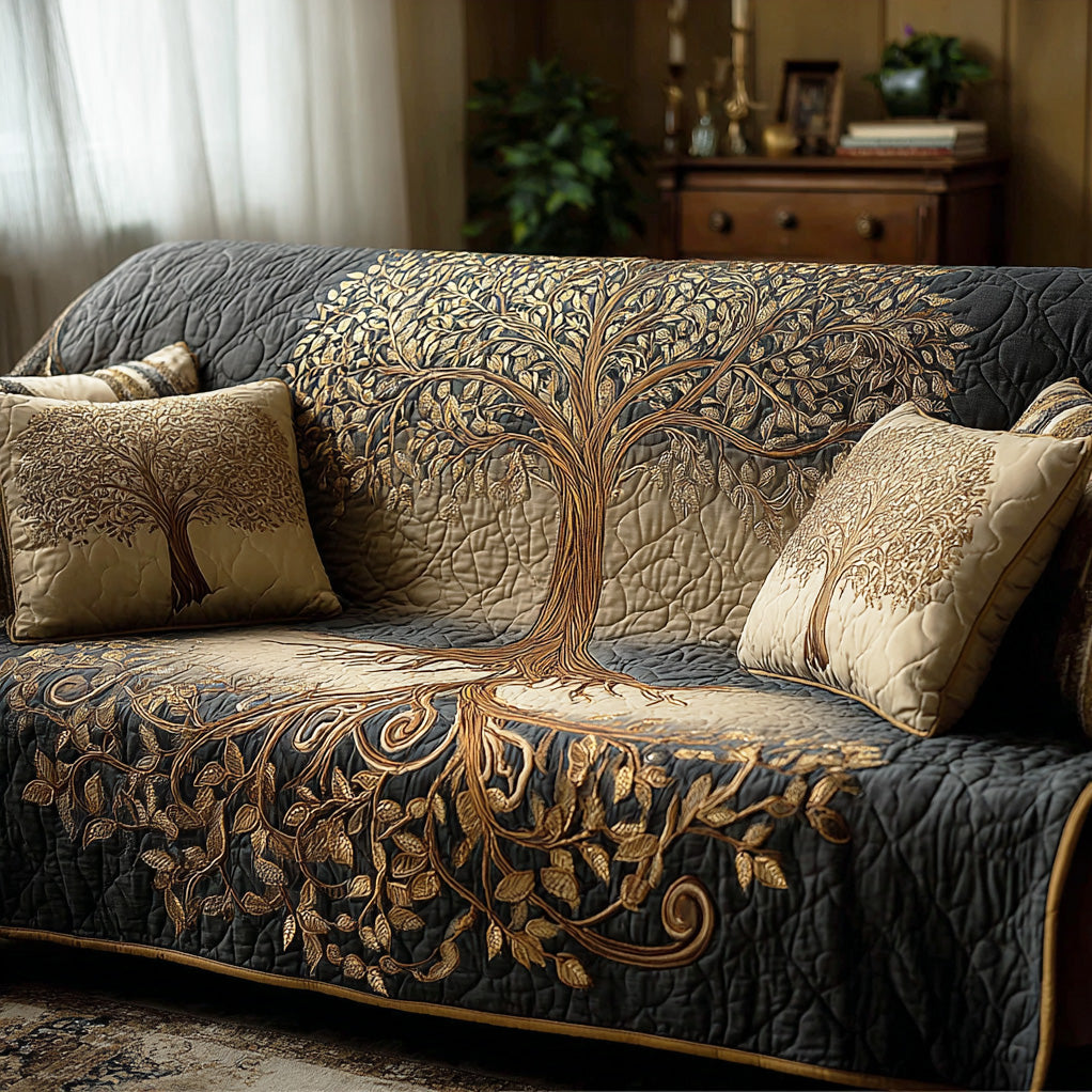 Quilted Sofa Cover – Tree of Life Design NCU0VT370
