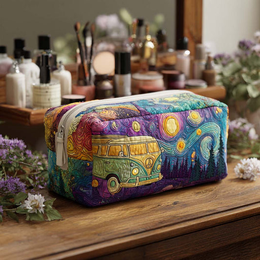 Quilted Cosmetic Bag with Starry Travels NCU0PT9436