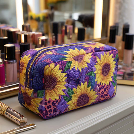 Quilted Cosmetic Bag with Decorative Sun NCU0NT10240