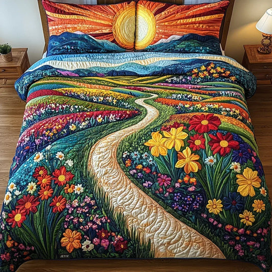 3-delat quiltat sängklädes-set – Sunshine
