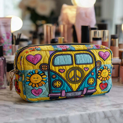 Quilted Cosmetic Bag with Solar-Van NCU0XD876