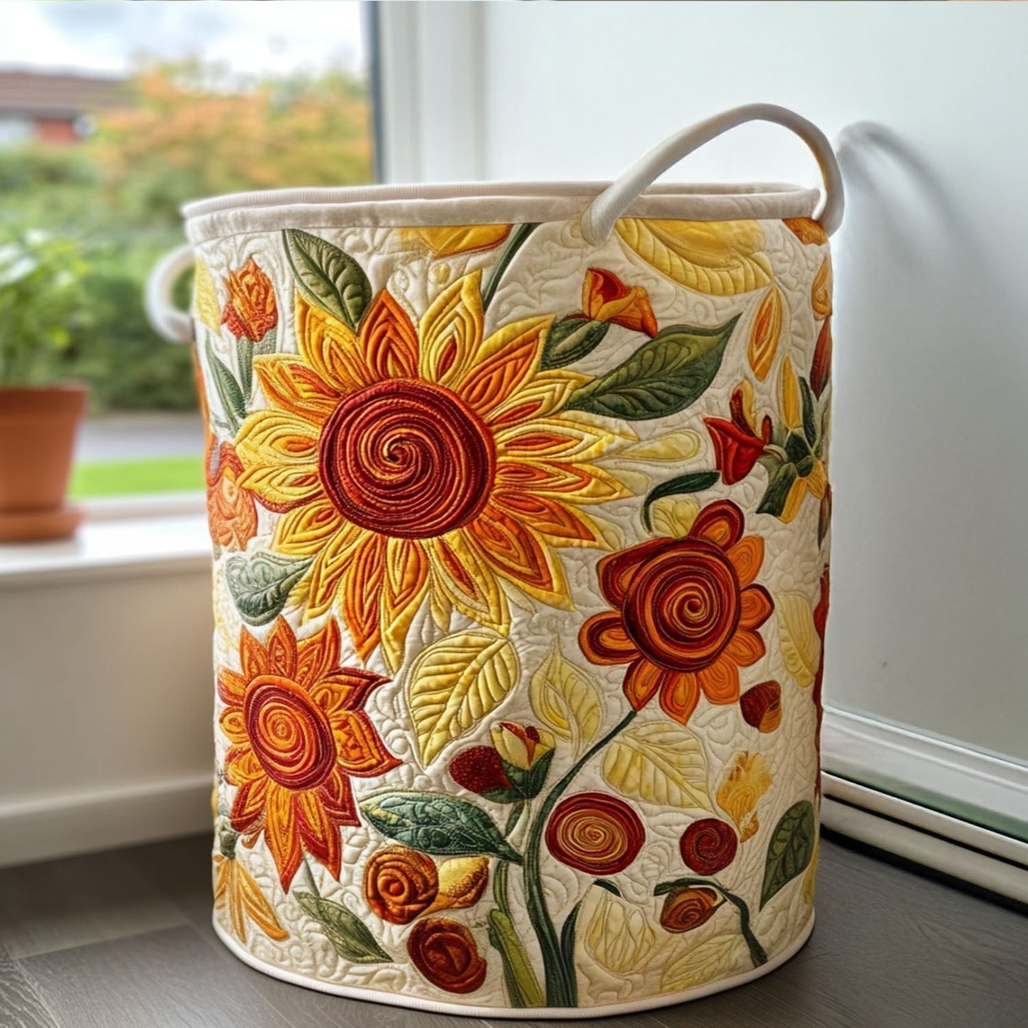 Gesteppter Wäschekorb – mit Blumendesign NCU0PTT763