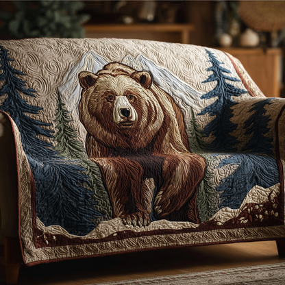 Quilted Sofa Cover – Padded Sofa Slipcover with Bear Design NCU0VT335