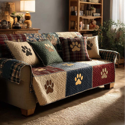 Quilted Sofa Cover – Featuring Tiny Paw Prints NCU0NT11200