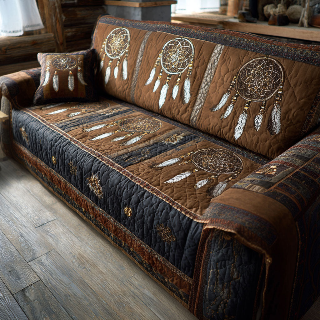 Quilted Sofa Cover – Nighttime Tribal Pattern NCU0PT11210