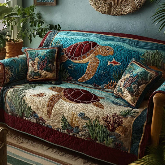 Quilted Sofa Cover – Featuring Turtle Design NCU0VT361