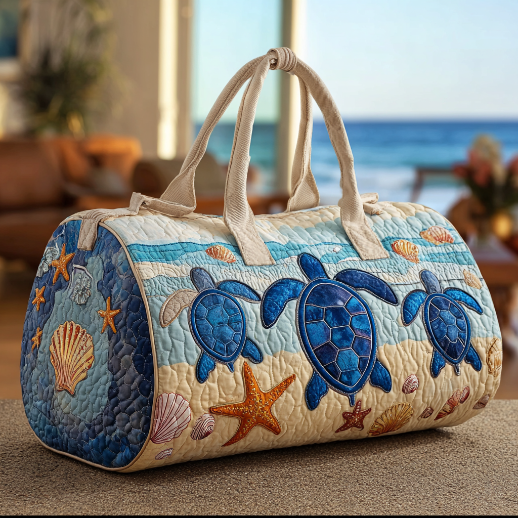 Quilted Travel Bag – Sea Turtle