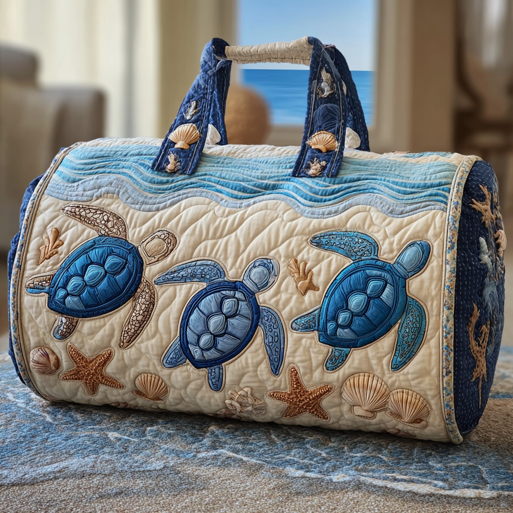 Quilted Travel Bag – Sea Turtle II