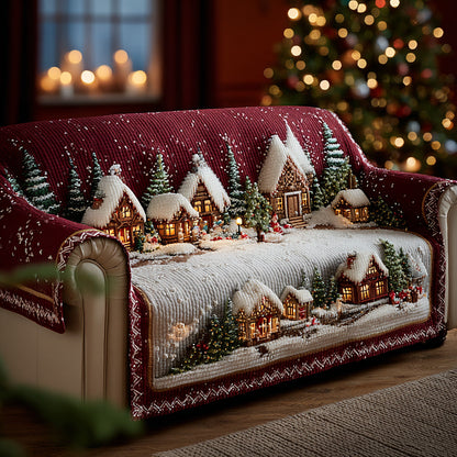 Quilted Sofa Cover – Christmas Village NCU0HH1319