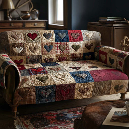Quilted Sofa Cover – Featuring Warm Hearts NCU0NT11532