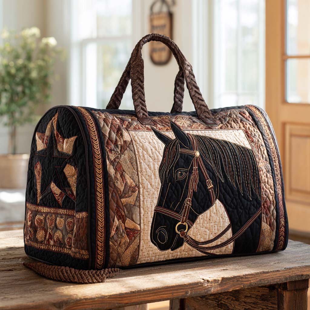 Quilted Travel Bag – Western Horse Design