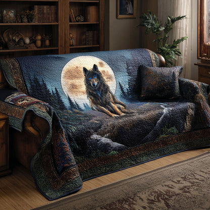 Quilted Sofa Cover – Featuring Wolf Design NCU0VT328