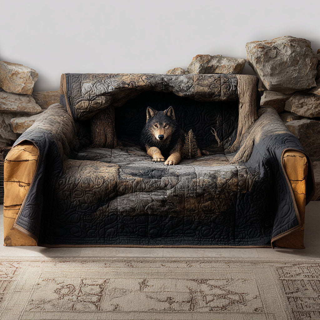 Quilted Sofa Cover – Featuring Wolf Design NCU0VT328