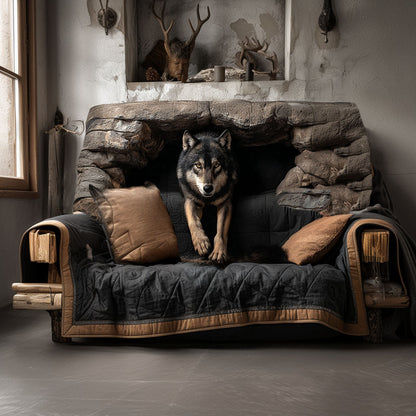 Quilted Sofa Cover – Featuring Wolf Design NCU0VT328