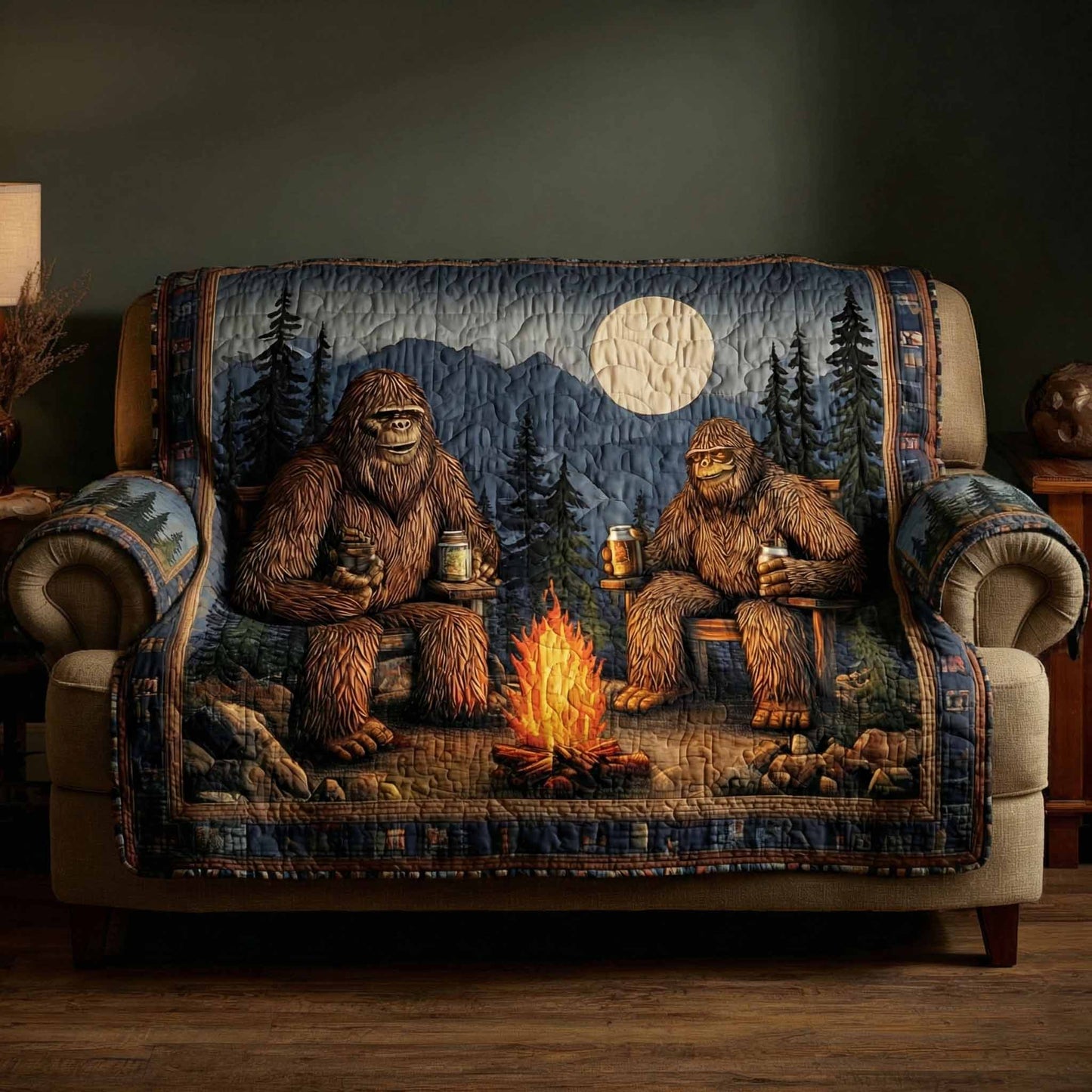 Quilted Sofa Cover – Forest Pattern NCU0XD2366