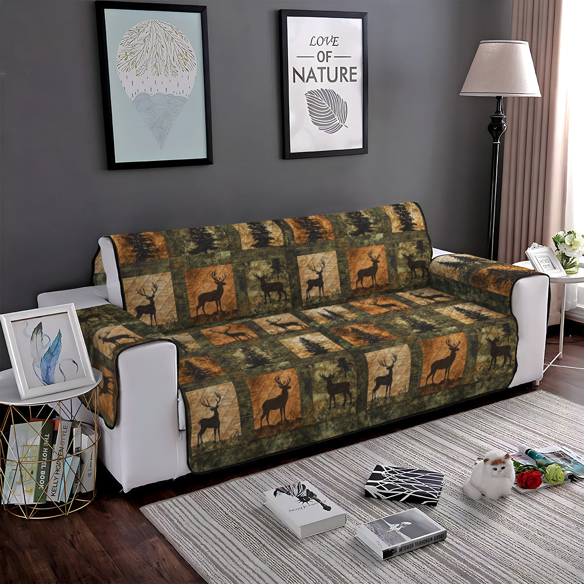 Quilted Sofa Cover – Elegant Forest Design NCU0PT940